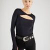 Gina Tricot Tricou 'Twist'  negru