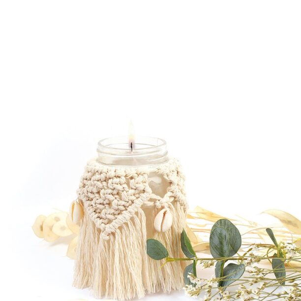 Graine Creative Kit de lumânări macrame DIY Bohemian Macrame Candle