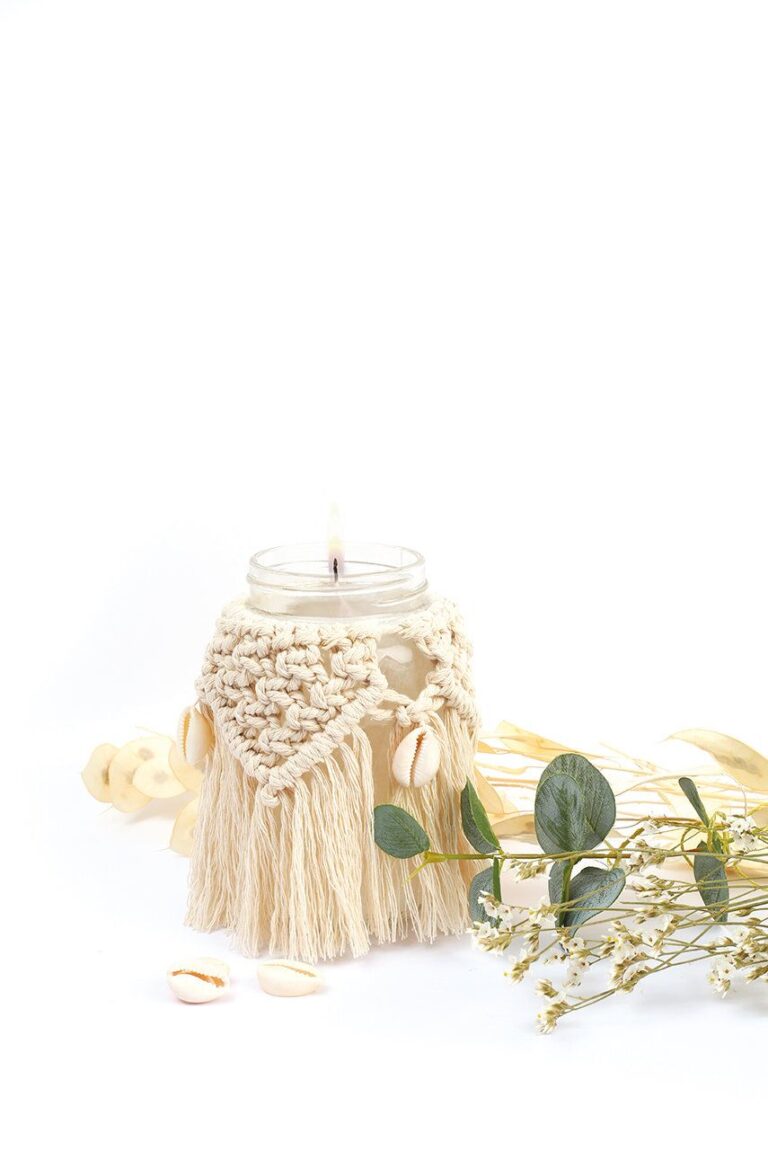 Graine Creative Kit de lumânări macrame DIY Bohemian Macrame Candle