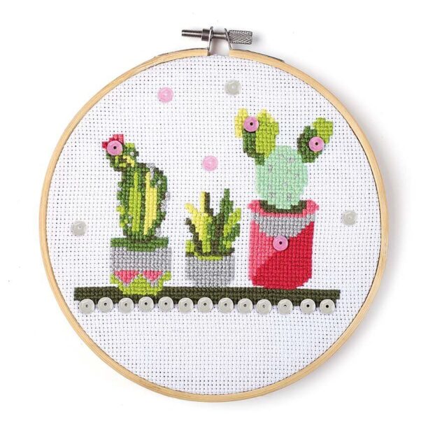 Graine Creative trusa de broderie Cactus In Wood