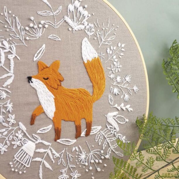 Graine Creative trusa de broderie fox embroidery diy kit preţ