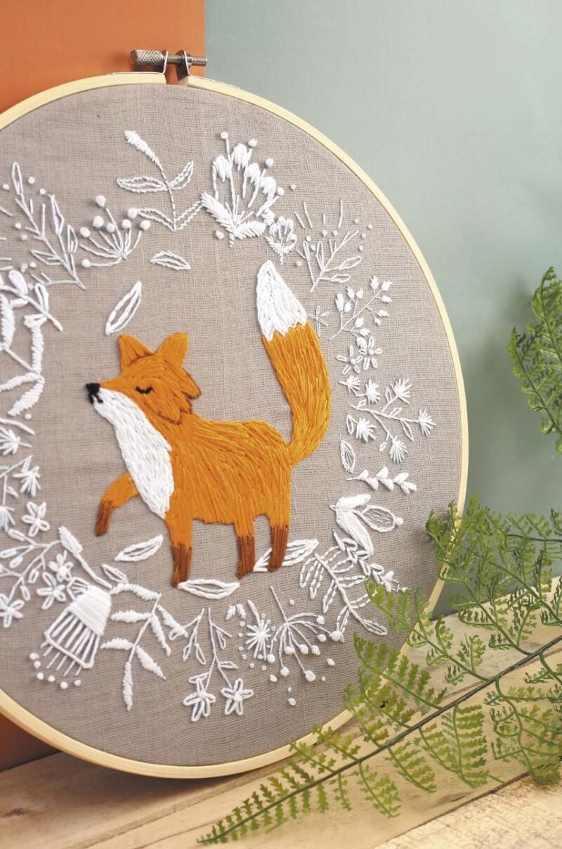 Graine Creative trusa de broderie fox embroidery diy kit preţ