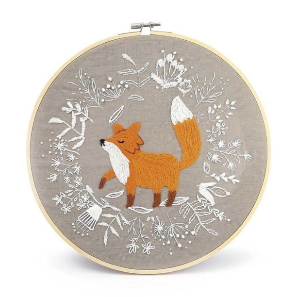 Graine Creative trusa de broderie fox embroidery diy kit