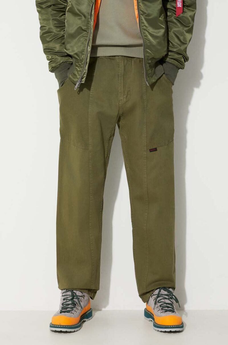 Gramicci pantaloni de bumbac Gadget Pant culoarea verde