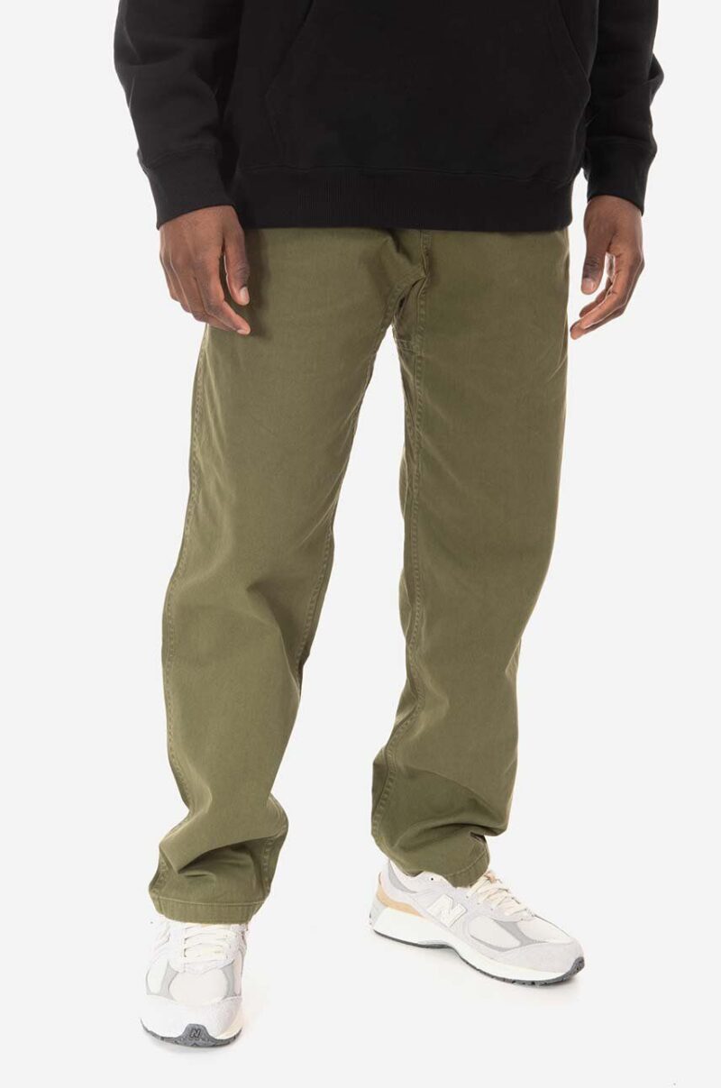 Gramicci pantaloni de bumbac Gramicci Pant culoarea verde