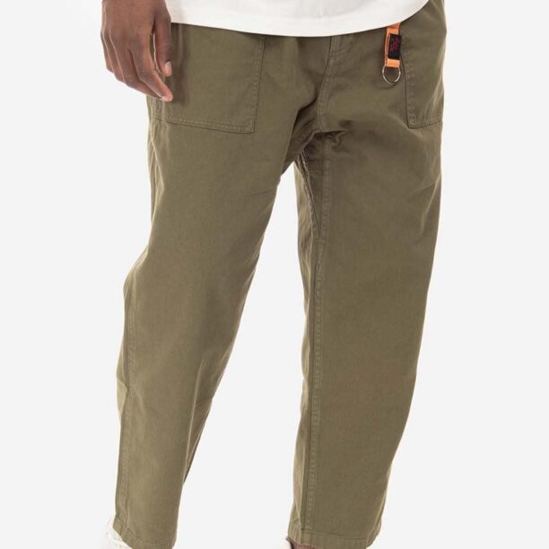 Gramicci pantaloni de bumbac Loose Tapered Pant culoarea verde