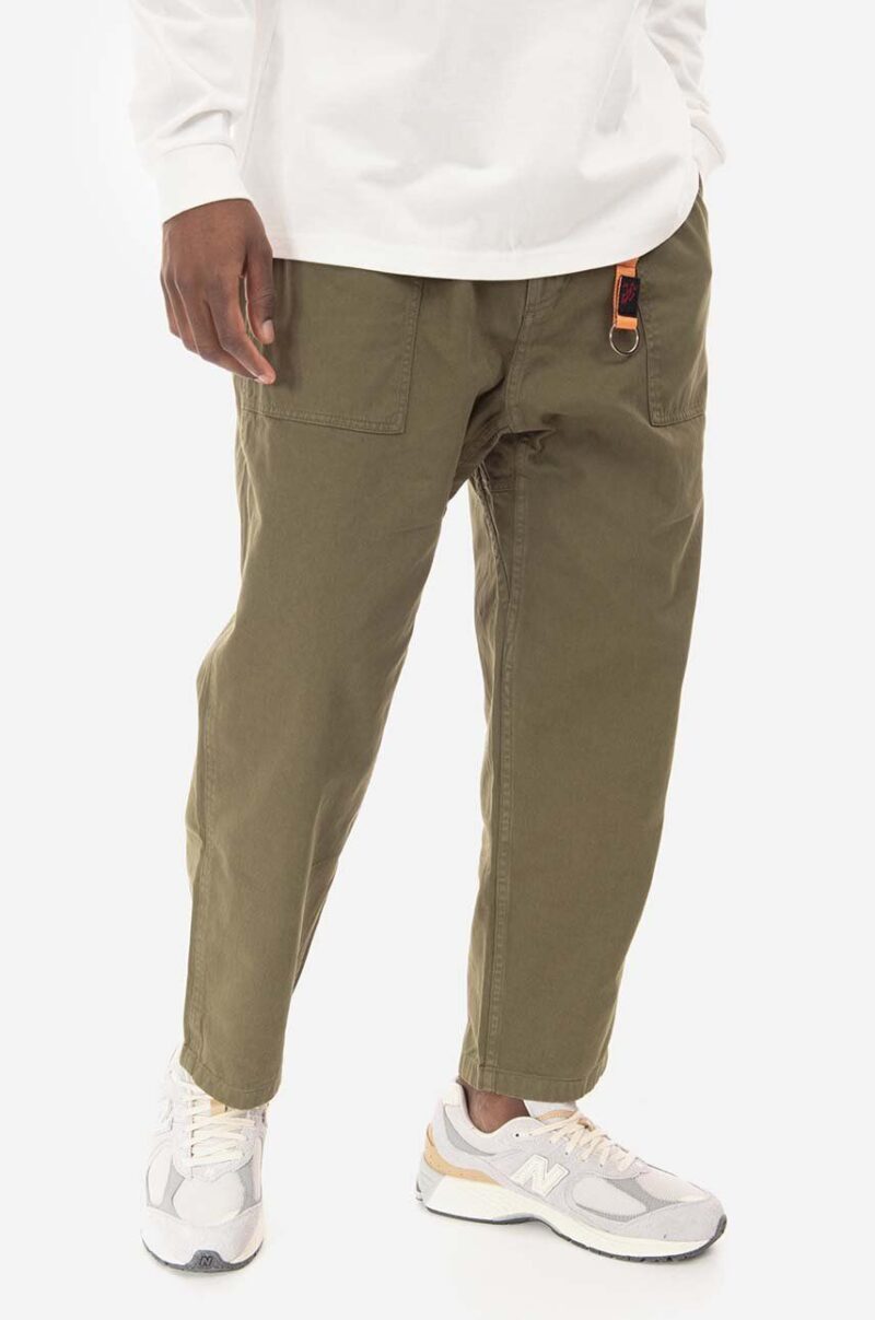 Gramicci pantaloni de bumbac Loose Tapered Pant culoarea verde