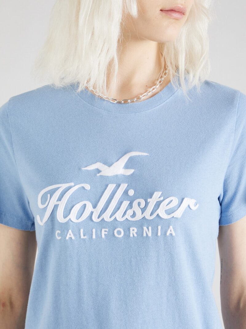 Preţ HOLLISTER Tricou  albastru deschis / alb