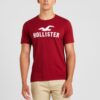 HOLLISTER Tricou  roșu / alb murdar