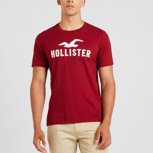 HOLLISTER Tricou  roșu / alb murdar