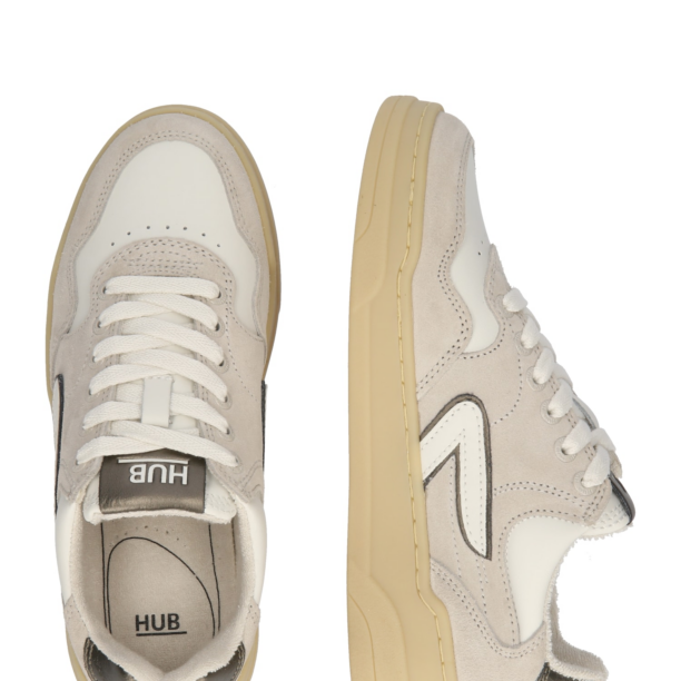 HUB Sneaker low 'Court S47'  negru / alb / alb lână