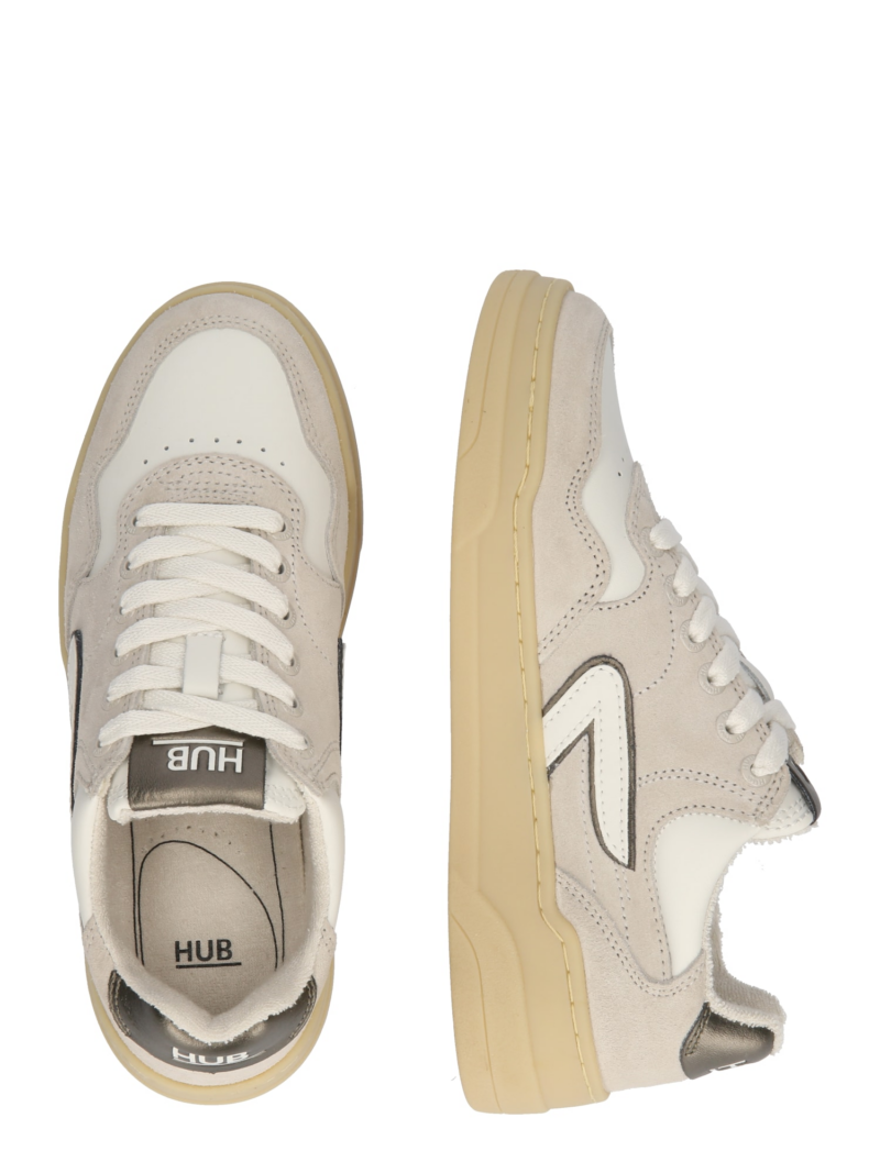 HUB Sneaker low 'Court S47'  negru / alb / alb lână