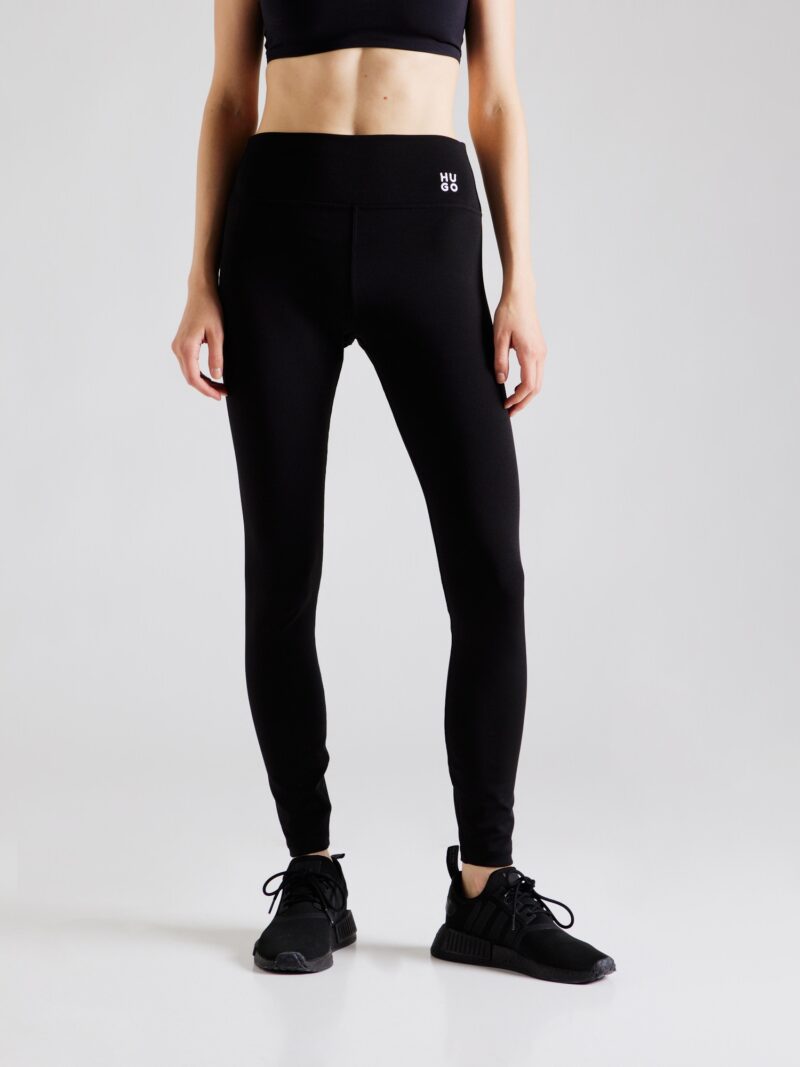 HUGO Leggings 'Noparda'  negru / alb