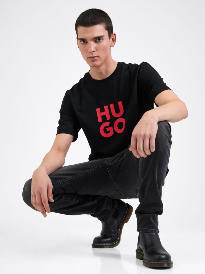 Cumpăra HUGO Tricou 'Daltorip'  roșu orange / negru