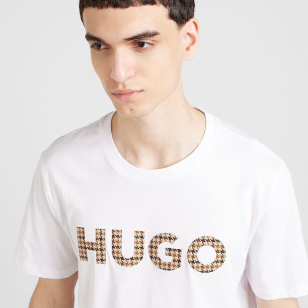 Cumpăra HUGO Tricou 'Dulivio_U243'  bej / nisipiu / negru / alb