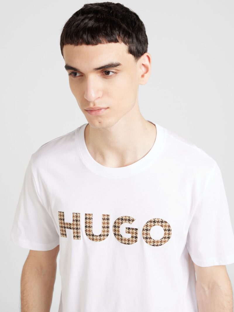 Cumpăra HUGO Tricou 'Dulivio_U243'  bej / nisipiu / negru / alb