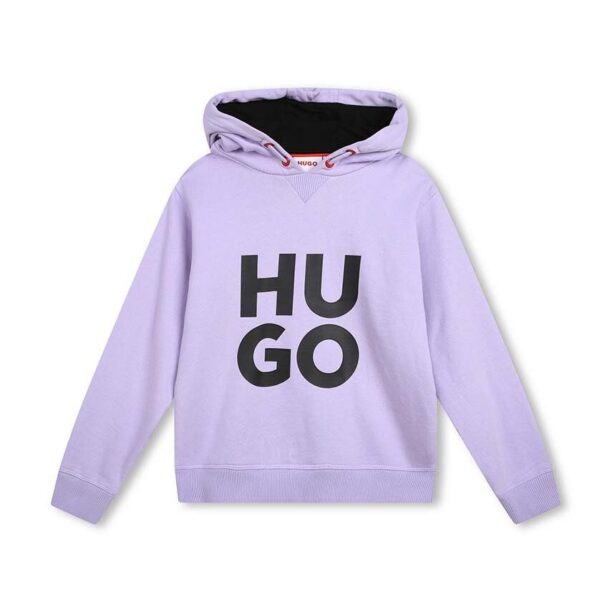 HUGO bluza copii culoarea violet