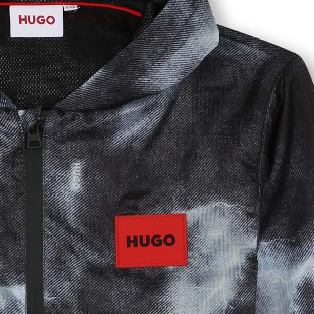 HUGO geaca copii culoarea gri preţ