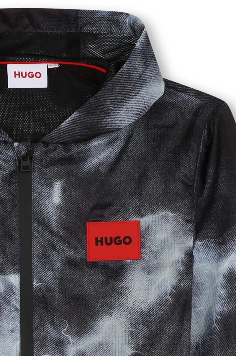 HUGO geaca copii culoarea gri preţ