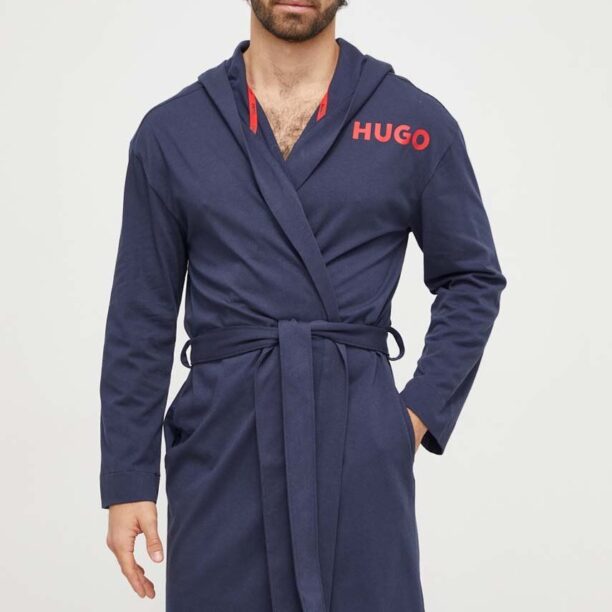 HUGO halat de baie din bumbac culoarea bleumarin 50501421