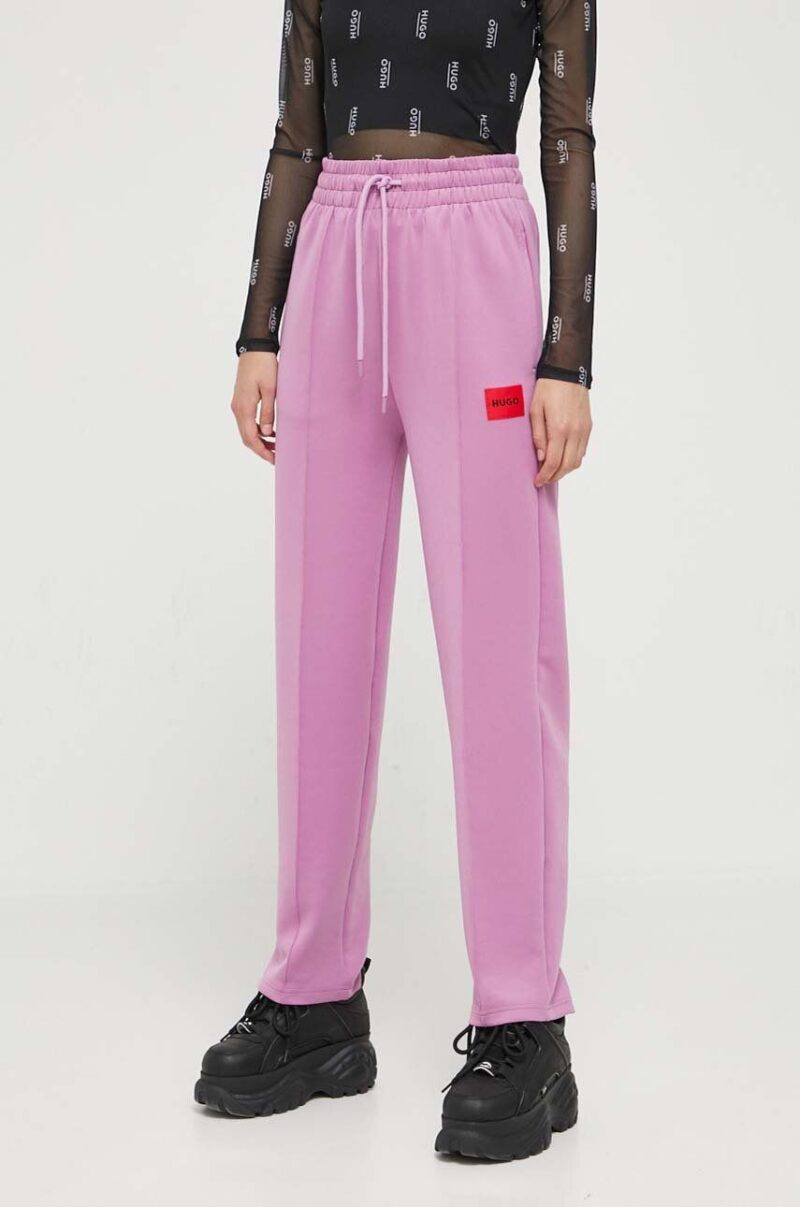 HUGO pantaloni de trening culoarea violet