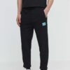 HUGO pantaloni de trening din bumbac culoarea negru