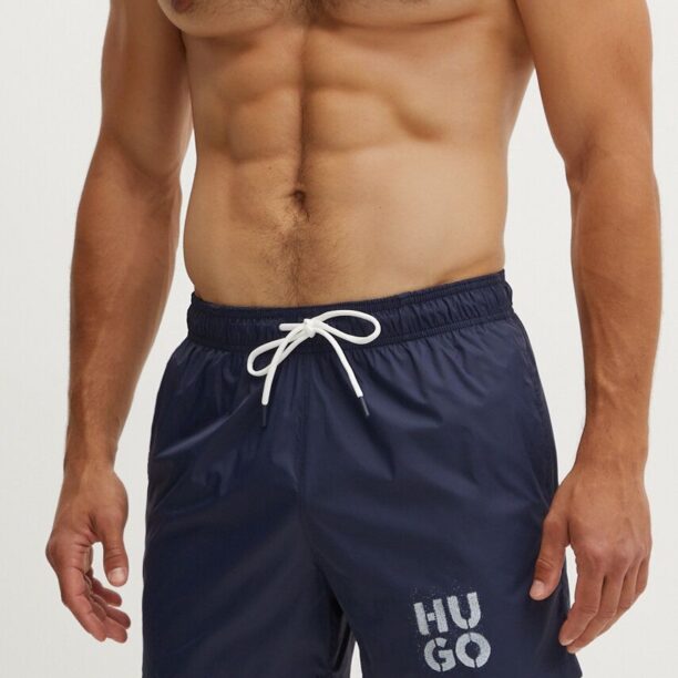 HUGO pantaloni scurti de baie culoarea albastru marin preţ