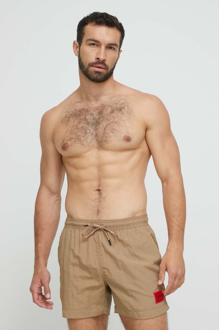 HUGO pantaloni scurți de baie culoarea maro 50469323