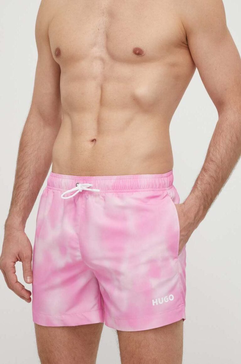 HUGO pantaloni scurți de baie culoarea roz 50515460