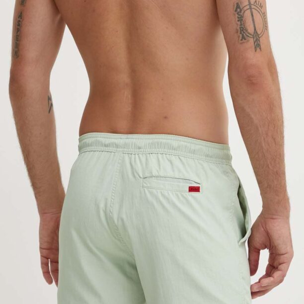 HUGO pantaloni scurti de baie culoarea verde preţ