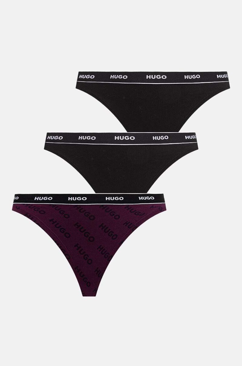 HUGO tanga 3-pack culoarea negru