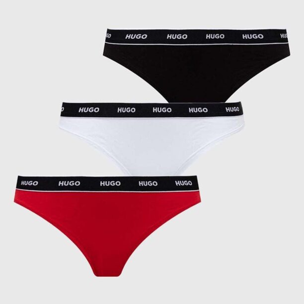 HUGO tanga 3-pack culoarea roșu 50480150