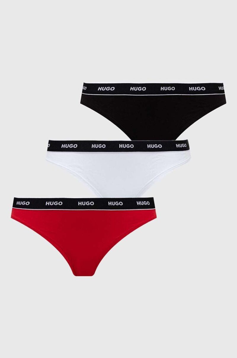 HUGO tanga 3-pack culoarea roșu 50480150