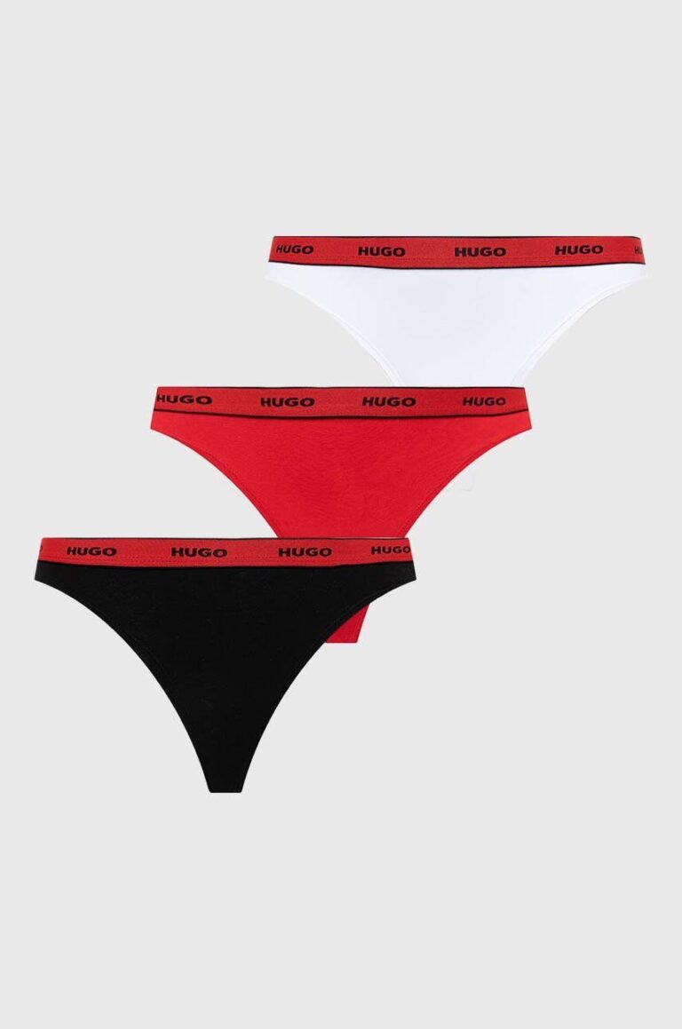 HUGO tanga 3-pack culoarea roșu 50480150