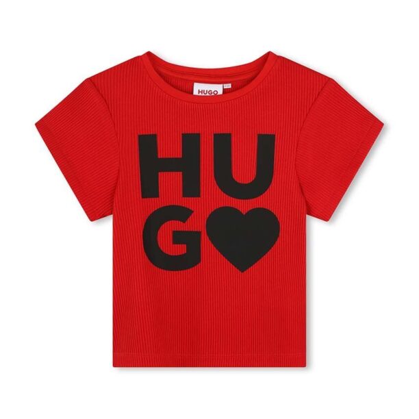 HUGO tricou copii culoarea rosu