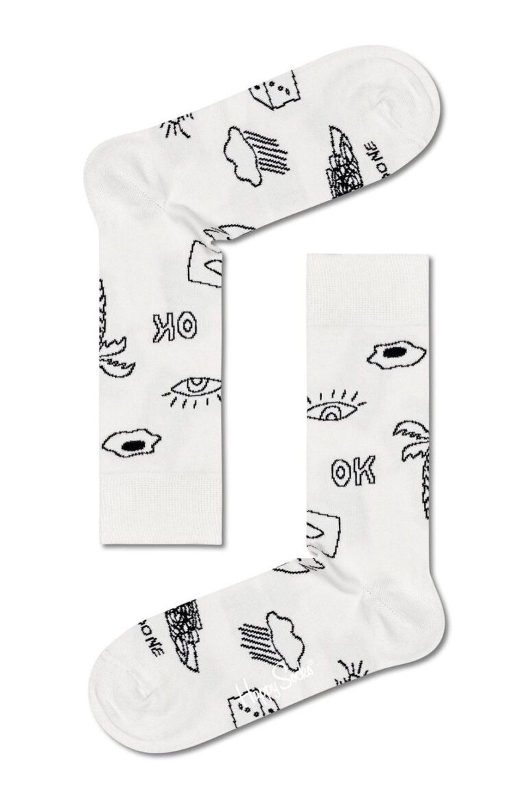 Happy Socks Șosete Black And White (4-Pack) bărbați preţ