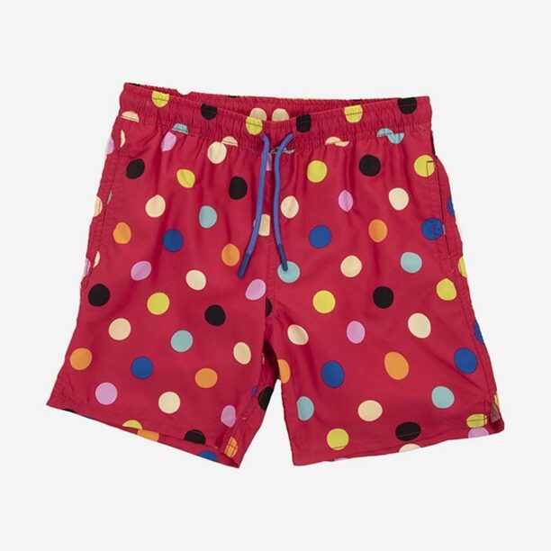 Happy Socks pantaloni scurti copii Big Dot culoarea rosu