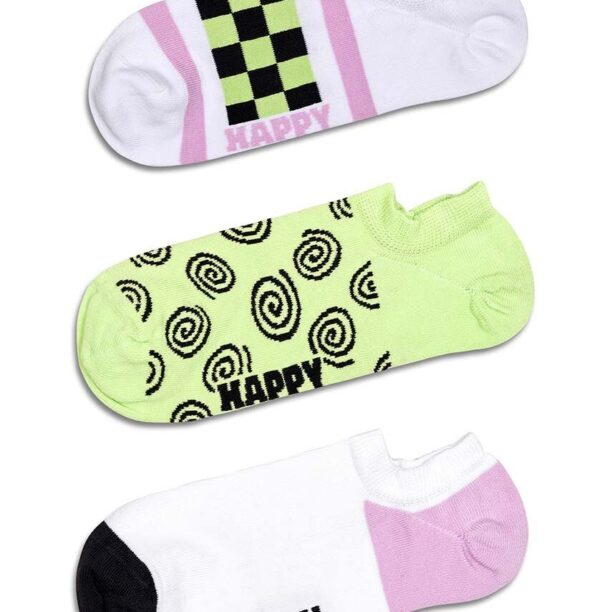 Happy Socks sosete Checked Stripe No Show Socks 3-pack