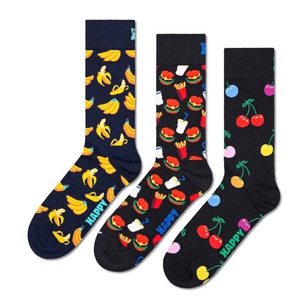 Happy Socks sosete Classic Banana 3-pack culoarea negru