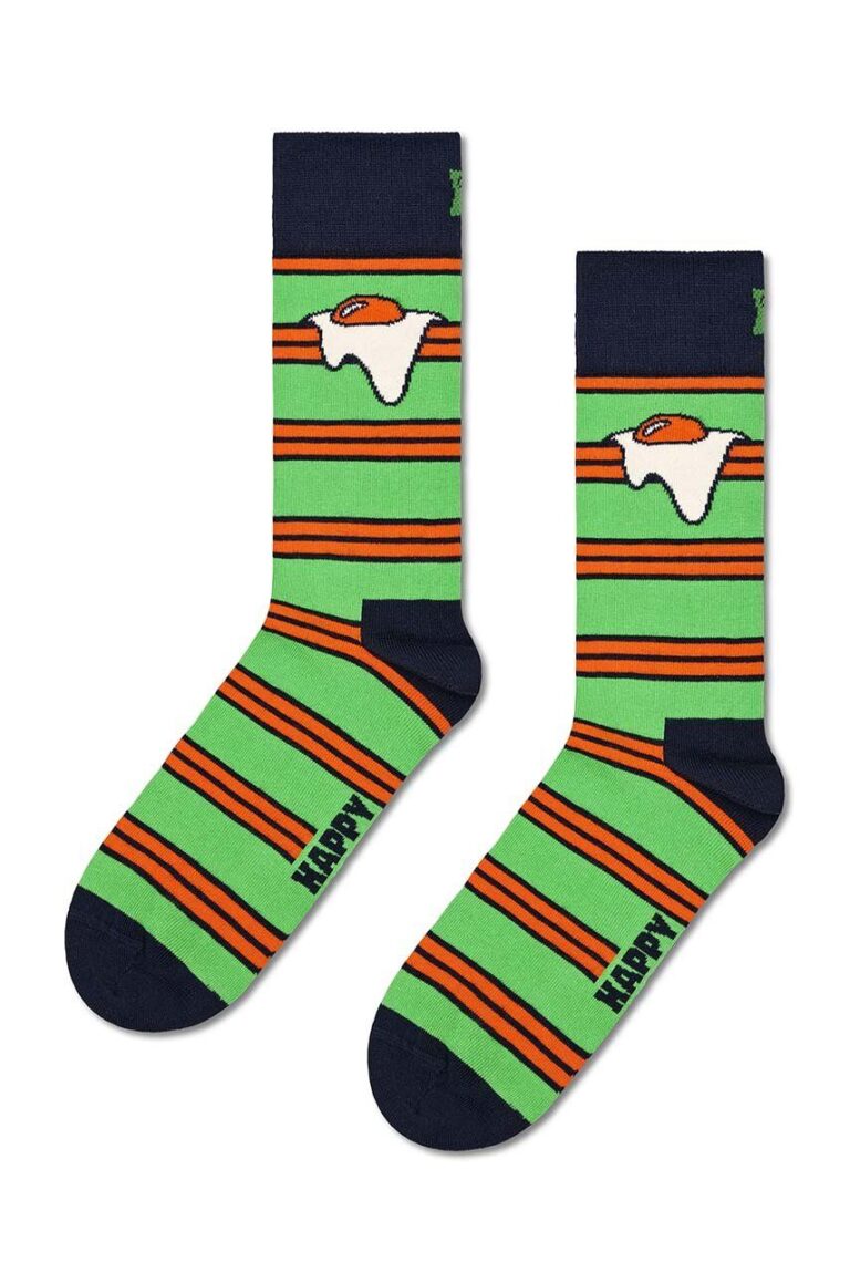 Happy Socks sosete Egg On Stripe Sock culoarea verde