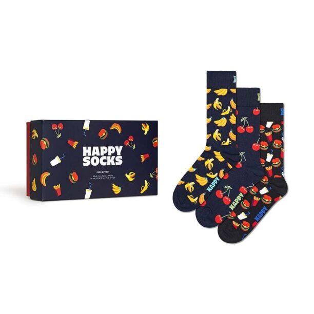 Happy Socks sosete Gift Box Food 3-pack culoarea albastru marin