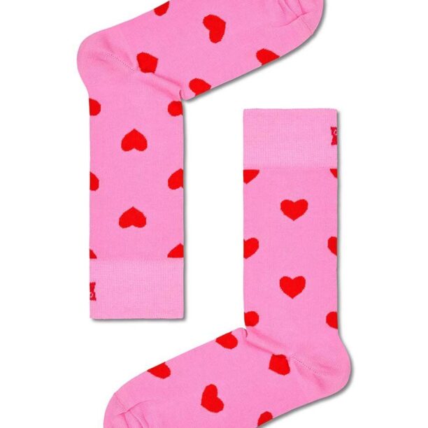 Happy Socks sosete Heart Sock culoarea roz