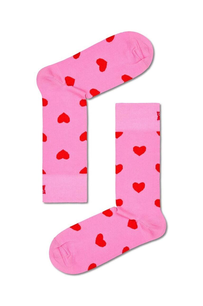 Happy Socks sosete Heart Sock culoarea roz