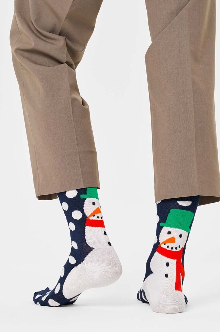 Happy Socks sosete Jumbo Snowman Sock culoarea albastru marin preţ