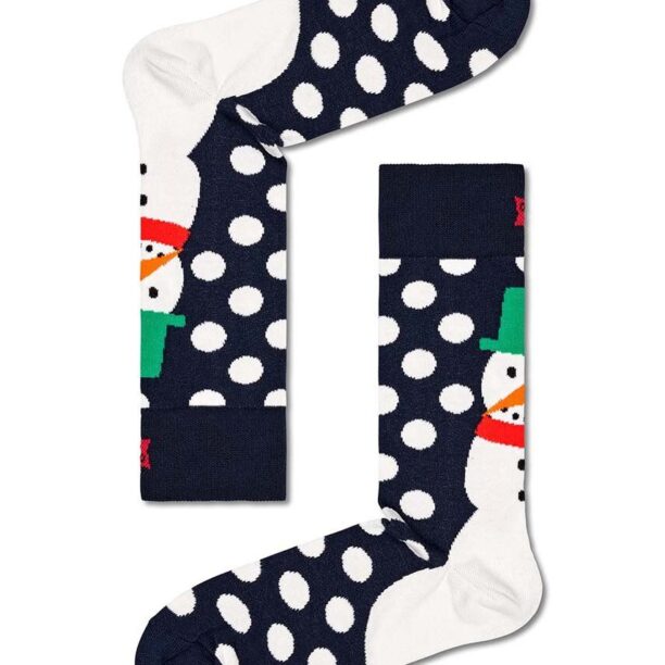 Happy Socks sosete Jumbo Snowman Sock culoarea albastru marin