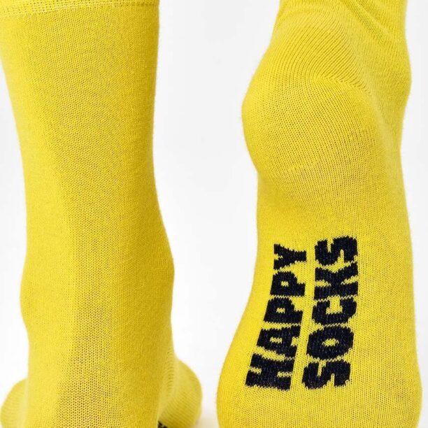 Happy Socks sosete Solid culoarea galben preţ