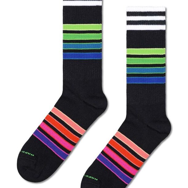 Happy Socks sosete Street Stripe Sneaker culoarea negru