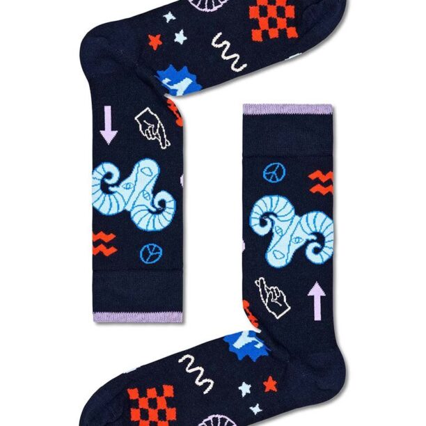 Happy Socks sosete Zodiac Aries culoarea albastru marin