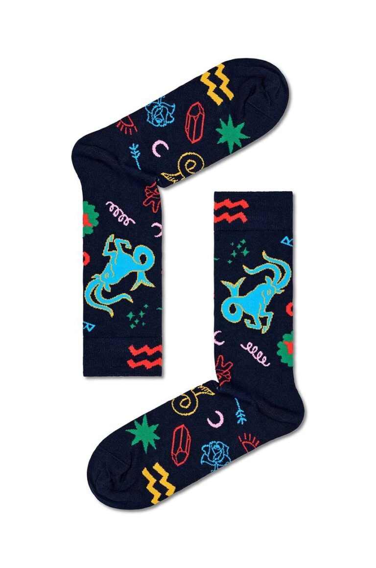 Happy Socks sosete Zodiac Capricorn culoarea albastru marin