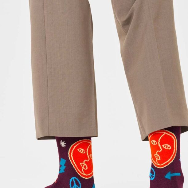 Happy Socks sosete Zodiac Gemini culoarea bordo preţ